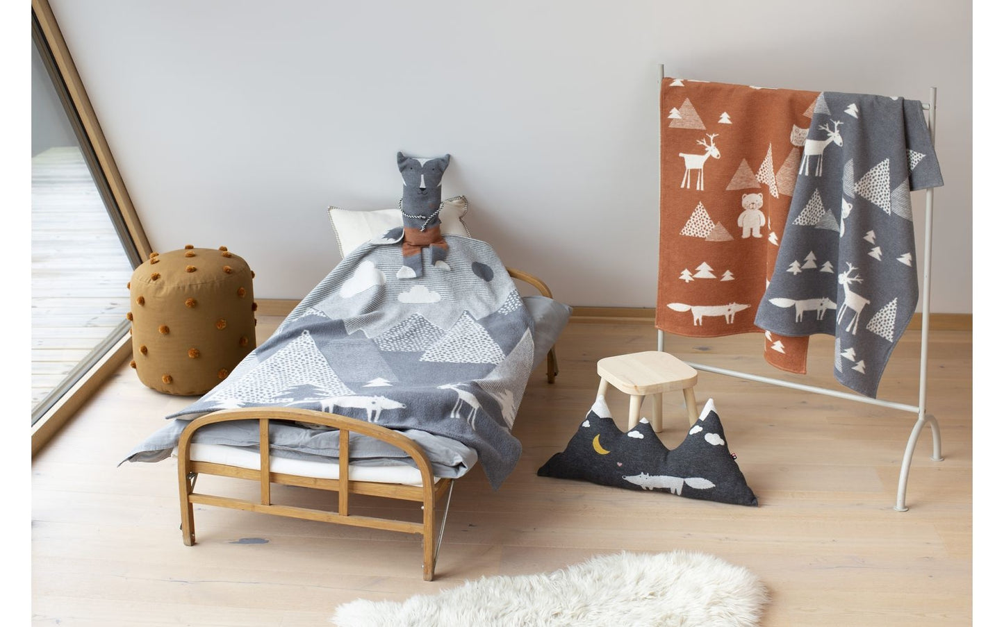 VELVET Babydecke Wald rost