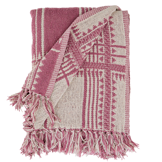 Recycling Woven Throw Fuchsia