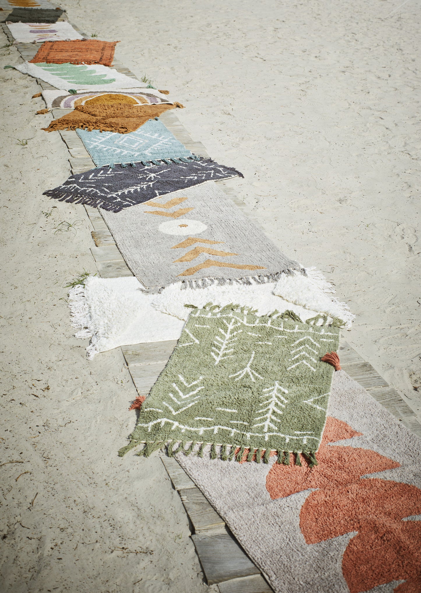 Tufted Cotton Bath Mat Sage Ivory