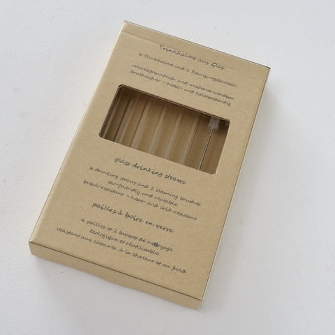 Set of transparent 20 cm glass straws in eco-friendly packaging, perfekt für individuellen Stil und Wohndeko. - Trinkhalme Glas transparent 20 cm