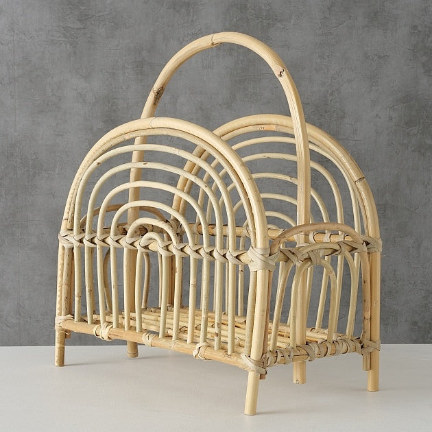 Natural rattan magazine holder with curved arches, einzigartig Wohndeko for individueller Stil and Lieblingsstücke für dein. - Zeitungsständer Rachel Rattan natur