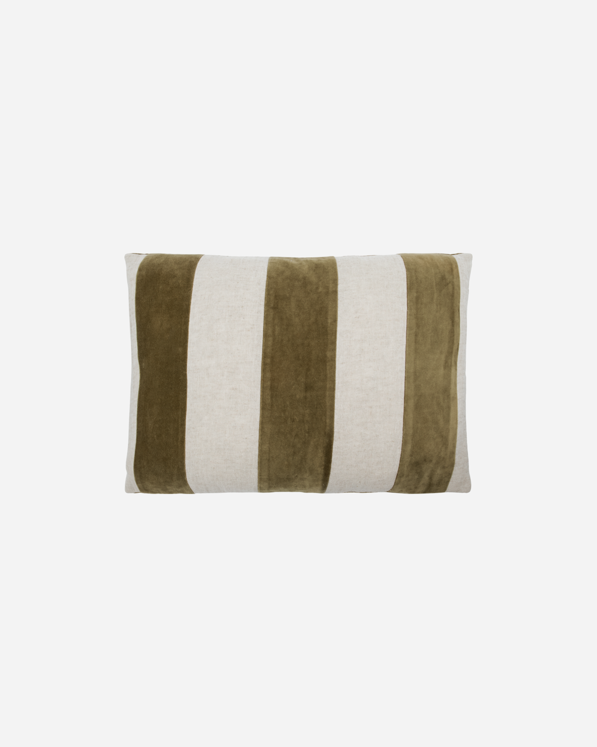 Amber and natural linen cushion cover with unique velvet stripes, adding individual style and charm to home decor. - Cushion Cover Sono Amber