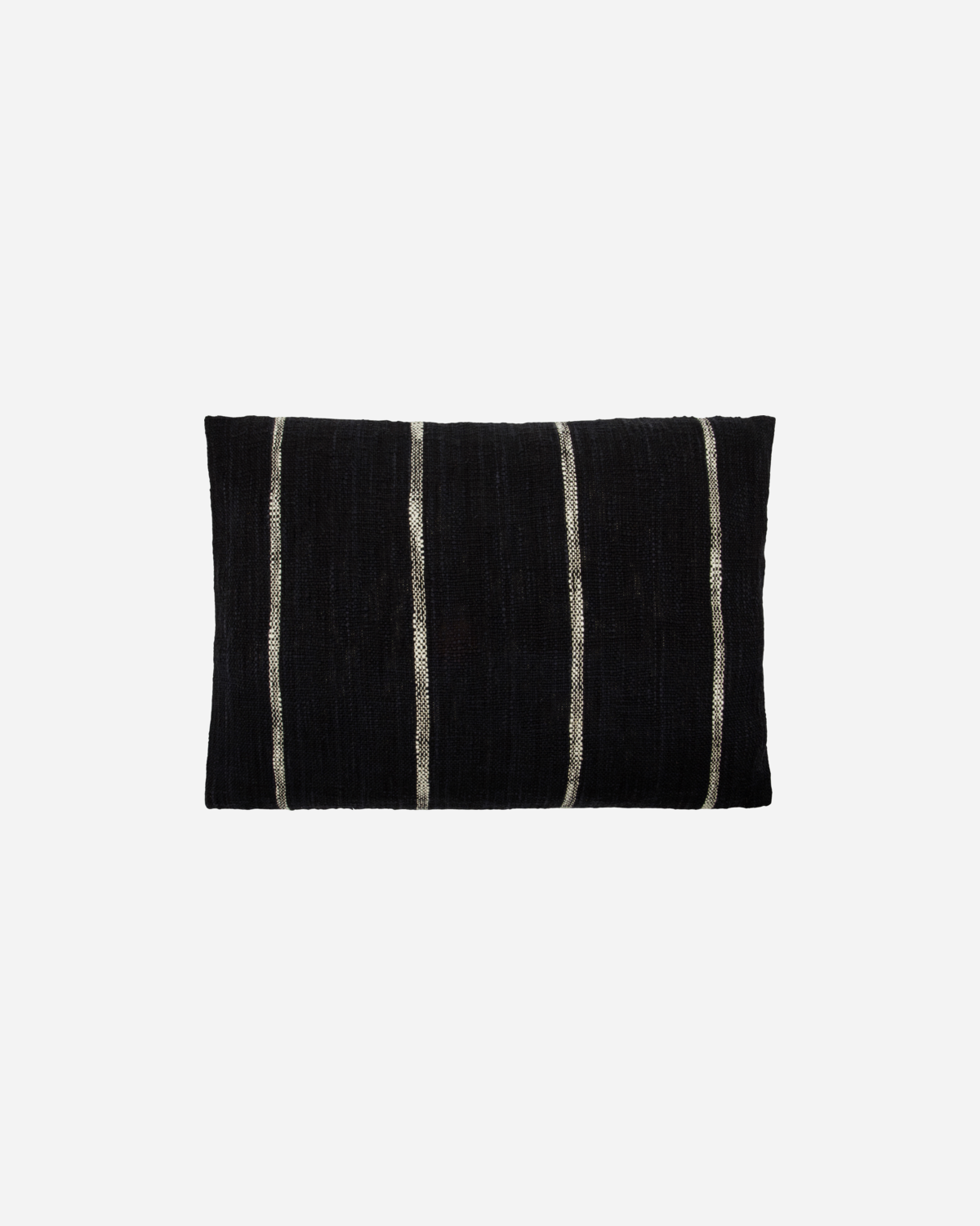Black cotton cushion cover with off-white vertical stripes, einzigartig Wohndeko for individueller Stil and Lieblingsstücke. - Cushion Cover Tuur Black-Offwhite