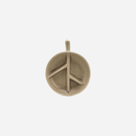 Unique green ceramic pendant with branch design, perfect for individueller Stil and Wohndeko. - Plate Branch green