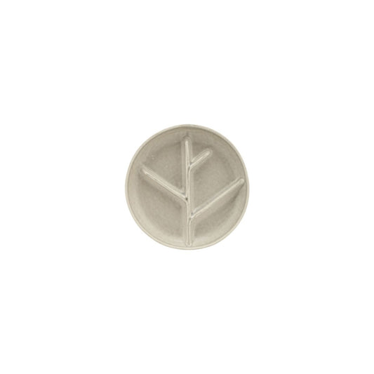 Round grey ceramic plate with raised branch design, einzigartig Wohndeko for individueller Stil and Lieblingsstücke für dein . - Plate Branch grey