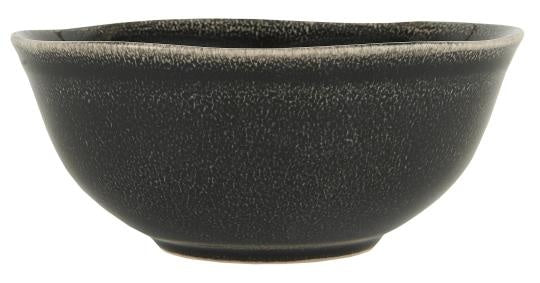 Black ceramic Müslischale with textured matte finish, einzigartig Wohndeko for individueller Stil and Lieblingsstücke für. - Müslischale Antique Black Dunes