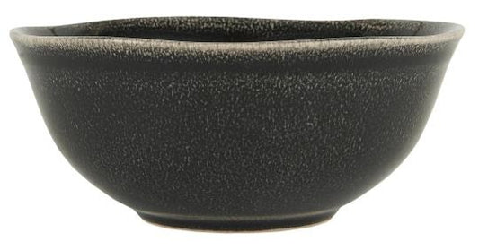 Black ceramic Müslischale with textured matte finish, einzigartig Wohndeko for individueller Stil and Lieblingsstücke für. - Müslischale Antique Black Dunes