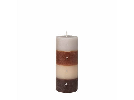 Kalenderkerze Colorblock brownmix