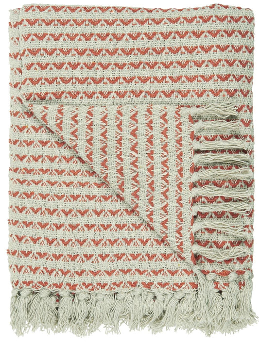 Cream and sunset plaid throw with fringed edges, perfect for einzigartig Wohndeko and individueller Stil as Lieblingsstücke. - Plaid creme/sunset Muster