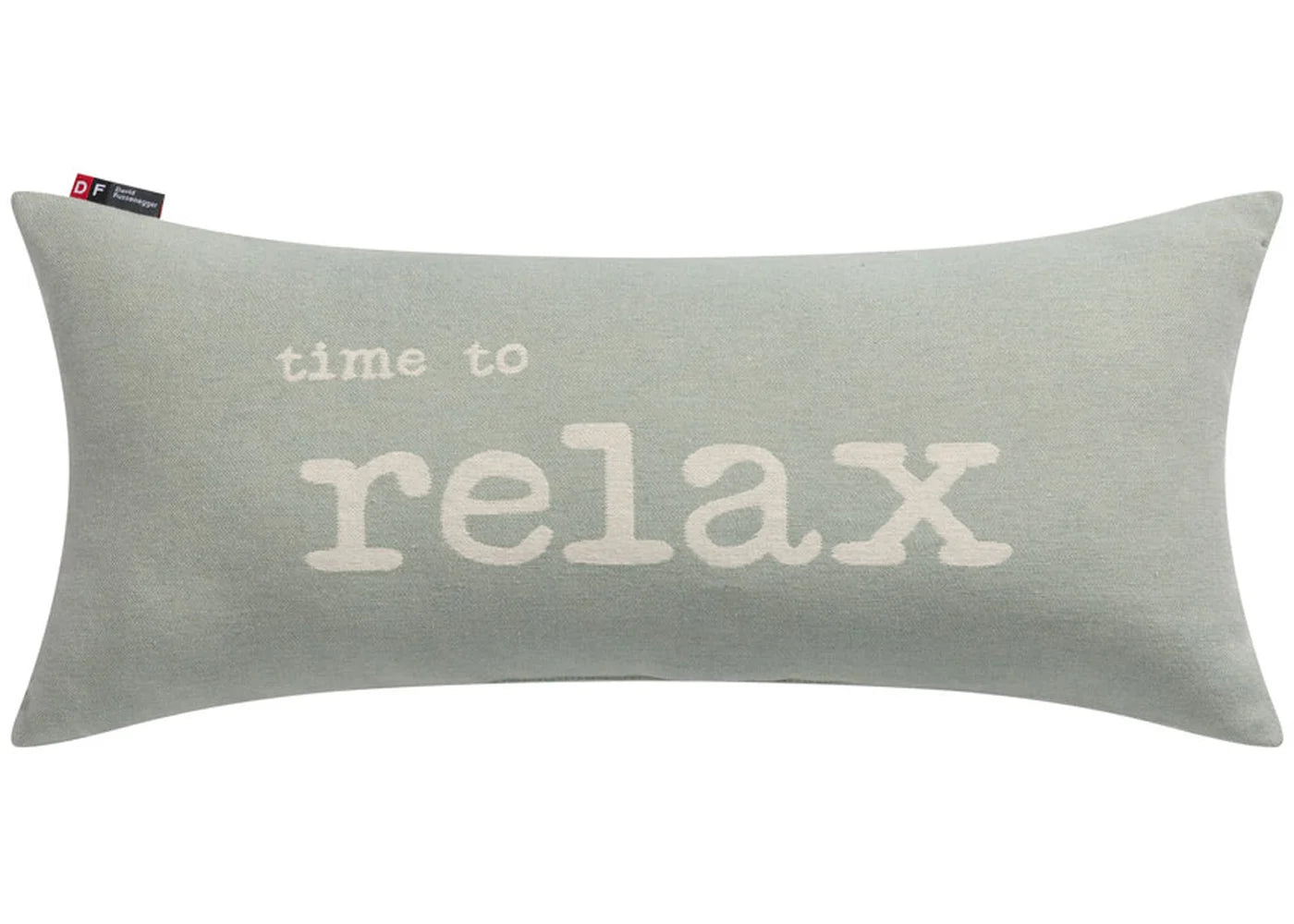 Green rectangular cotton pillow with "time to relax" text, unique and cozy home decor. - HAVANNA Kissen inkl. Füllung Time to Relax