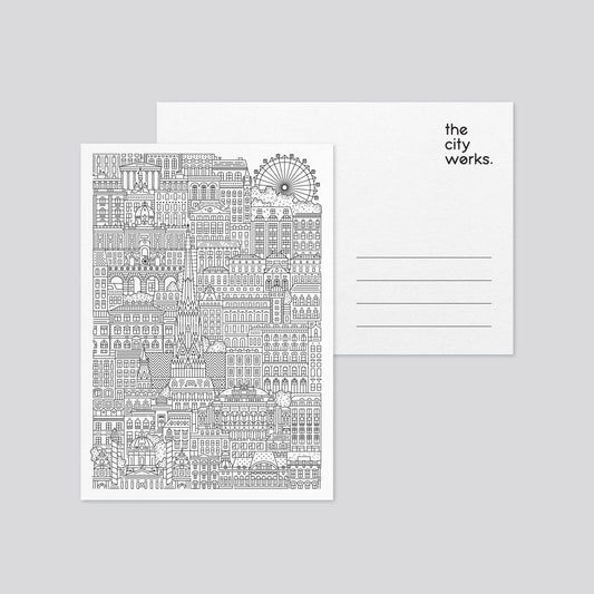 Postkarte Wien zum Ausmalen