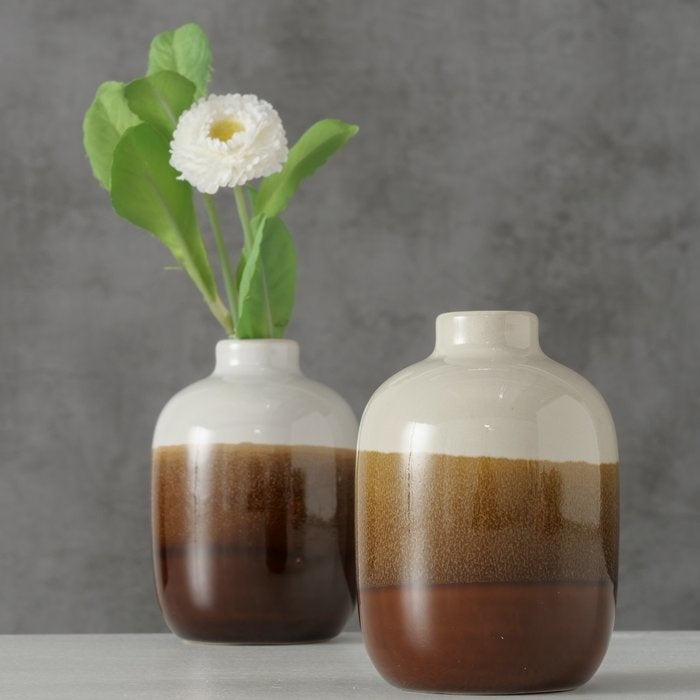Kleine Vasen natur/braun, 2er-Set
