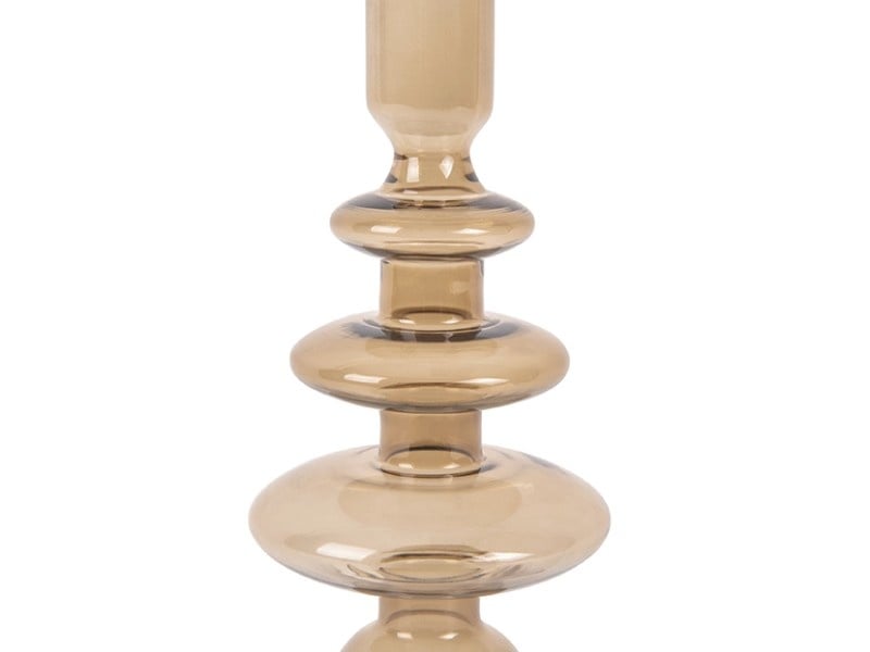 Glass Candle Holder Rings Sand Brown L