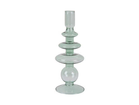 Glass Candle Holder Rings Green L
