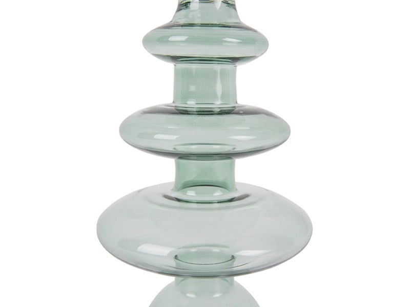 Glass Candle Holder Rings Green L