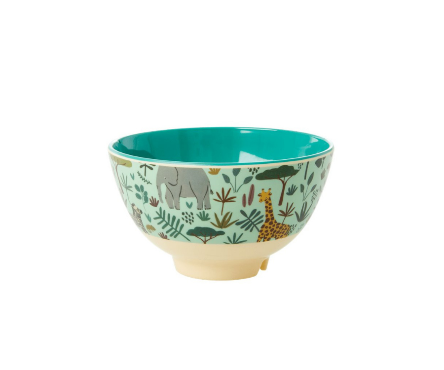 Melamine Bowl small Green Allover Jungle
