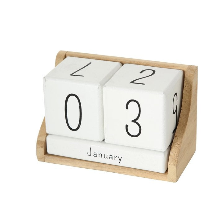 Kalender Blocks weiß/natur