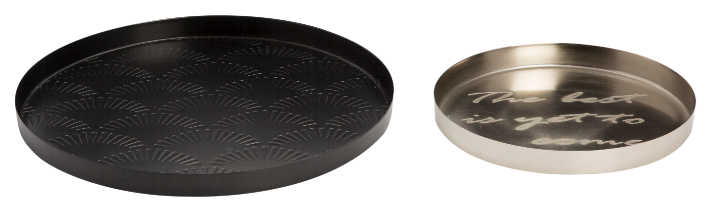 Round black decorative tray with geometric pattern and unique dusty turquoise and charcoal cosmetic bag inside, ideal for. - Cosmetic Bag Chrysler Dusty Turquoise/Charcoal
