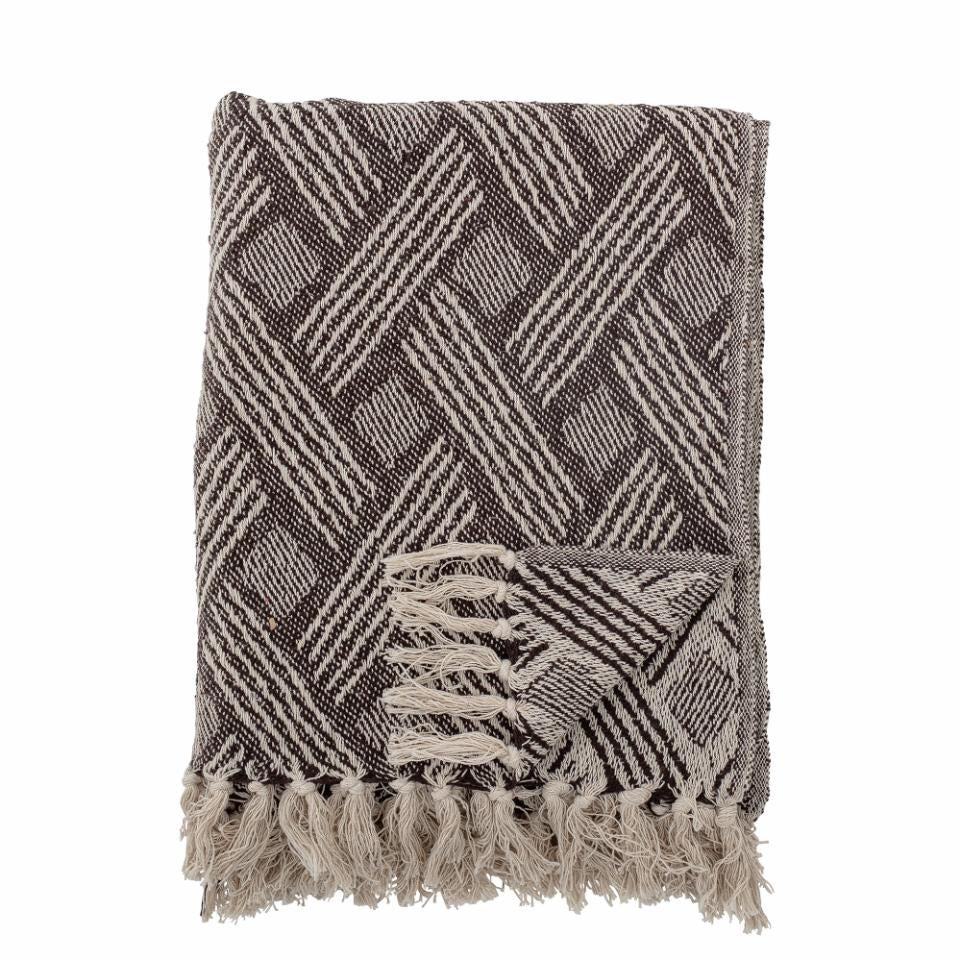 Ghina Throw Charcoal Nature Recycled Cotton