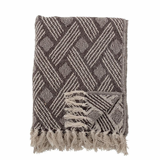 Ghina Throw Charcoal Nature Recycled Cotton
