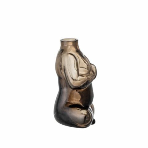 Elze Vase Brown Glass