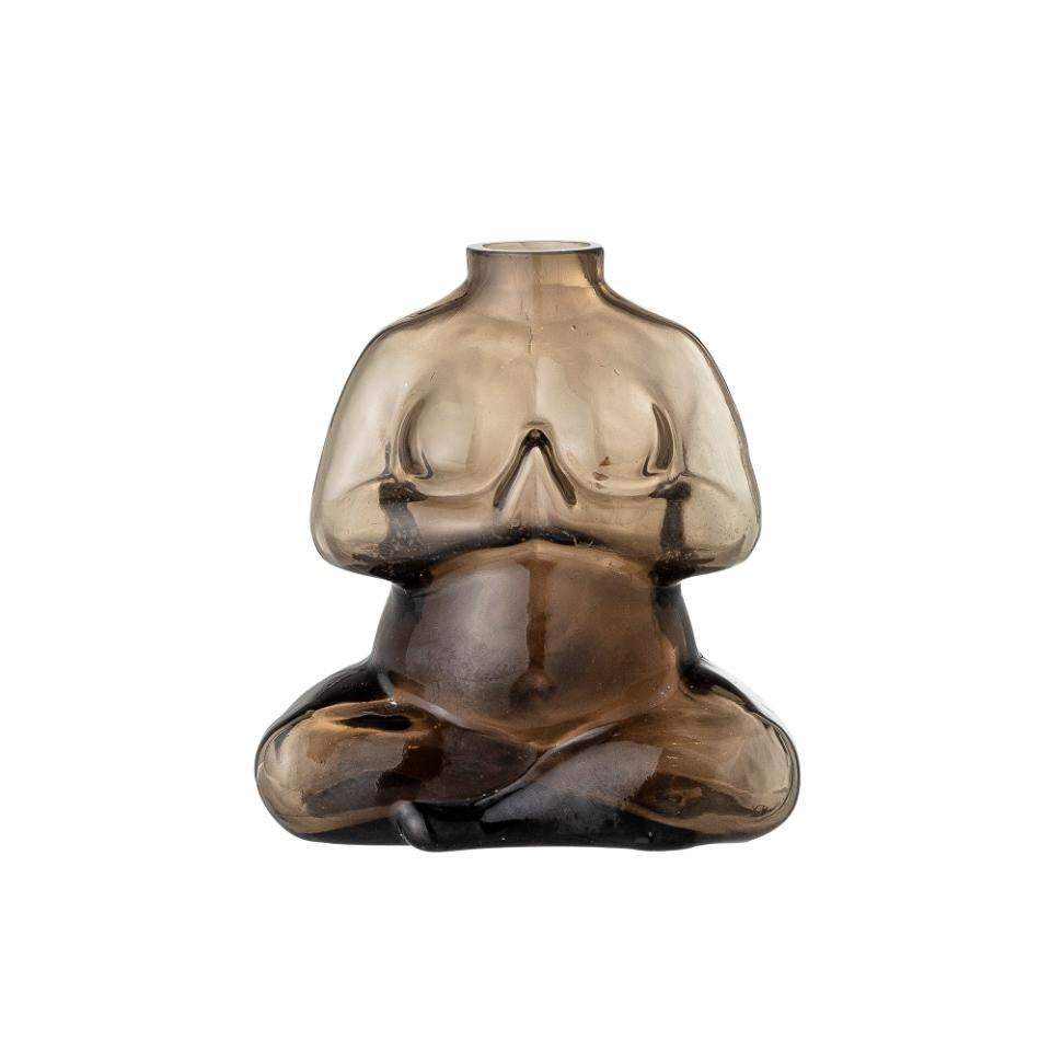 Elze Vase Brown Glass
