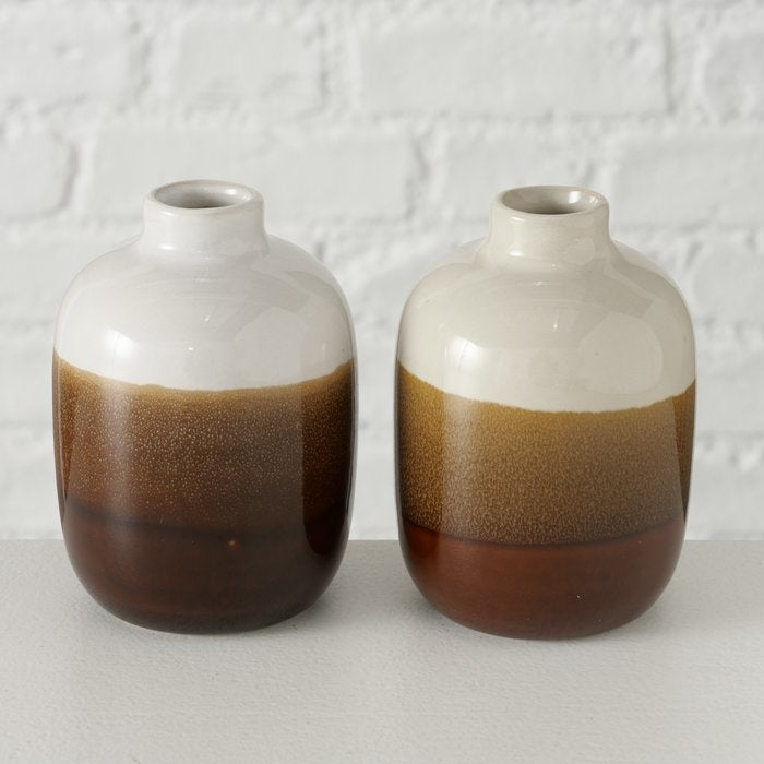 Kleine Vasen natur/braun, 2er-Set