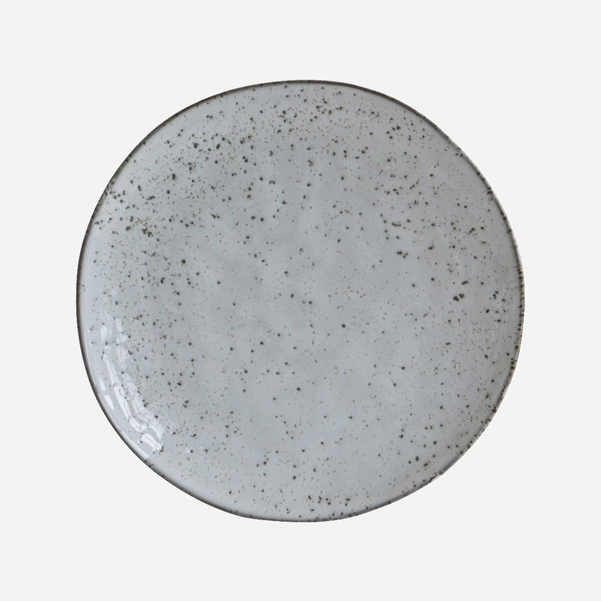 Round ceramic Kuchenteller Rustic plate with speckled gray glaze, einzigartig Wohndeko for individueller Stil and. - Kuchenteller Rustic