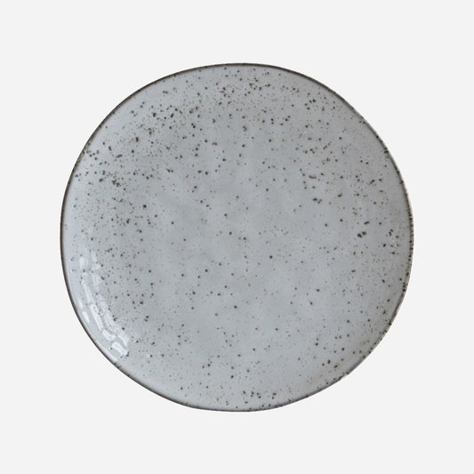Round ceramic Kuchenteller Rustic plate with speckled gray glaze, einzigartig Wohndeko for individueller Stil and. - Kuchenteller Rustic