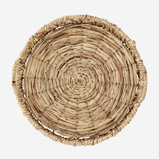 Round water hyacinth tray with natural woven texture, einzigartig Wohndeko for individueller Stil and Lieblingsstücke für. - Water Hyacinth Tray Natural