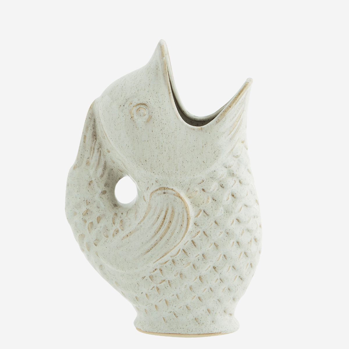 Stoneware Vase Fish offwhite H:23,5