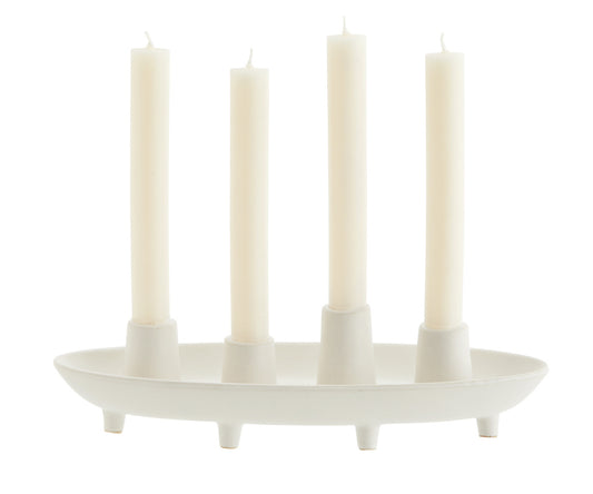 Stoneware candle holder Off white