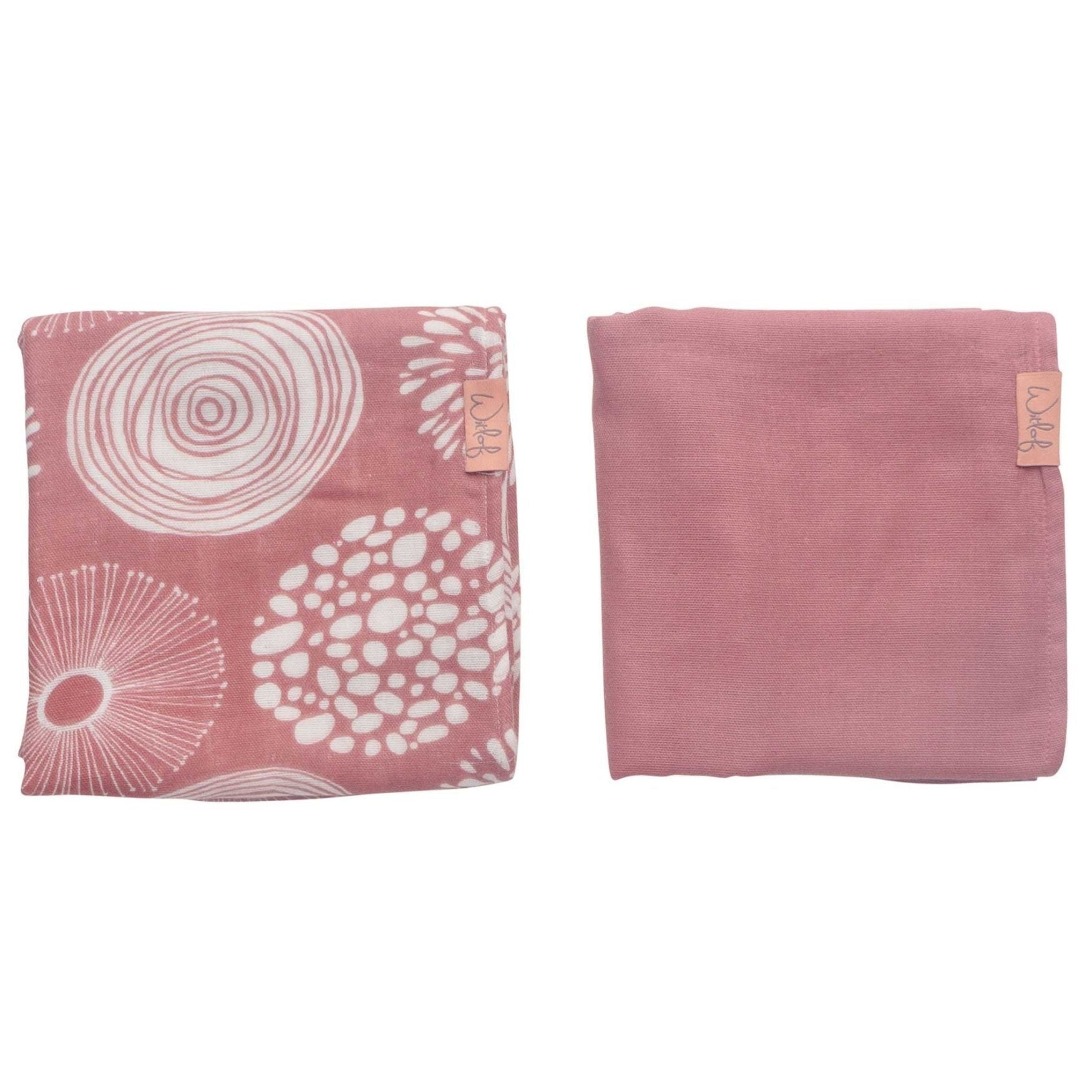 Two 80x80cm rose pink swaddles, one with white circular sparkle patterns, the other solid, ideal einzigartig Wohndeko with. - Swaddle 80x80 Sparkle Rose, Pack of 2