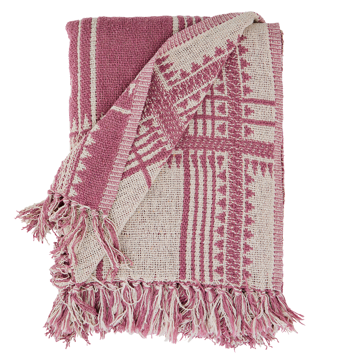 Recycling Woven Throw Fuchsia