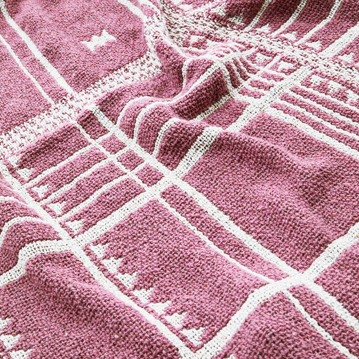 Recycling Woven Throw Fuchsia