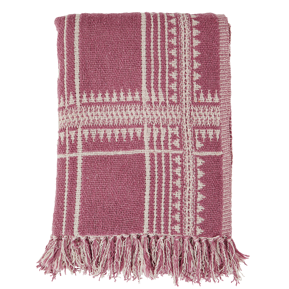 Recycling Woven Throw Fuchsia