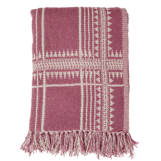 Recycling Woven Throw Fuchsia