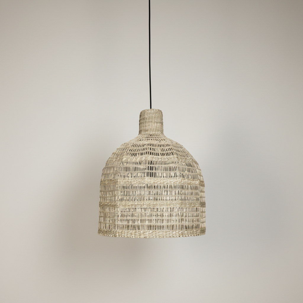 Boho-style Lampenschirm Rami Natural pendant with unique woven seagrass design for individueller Stil and Lieblingsstücke. - Lampenschirm Rami Natural