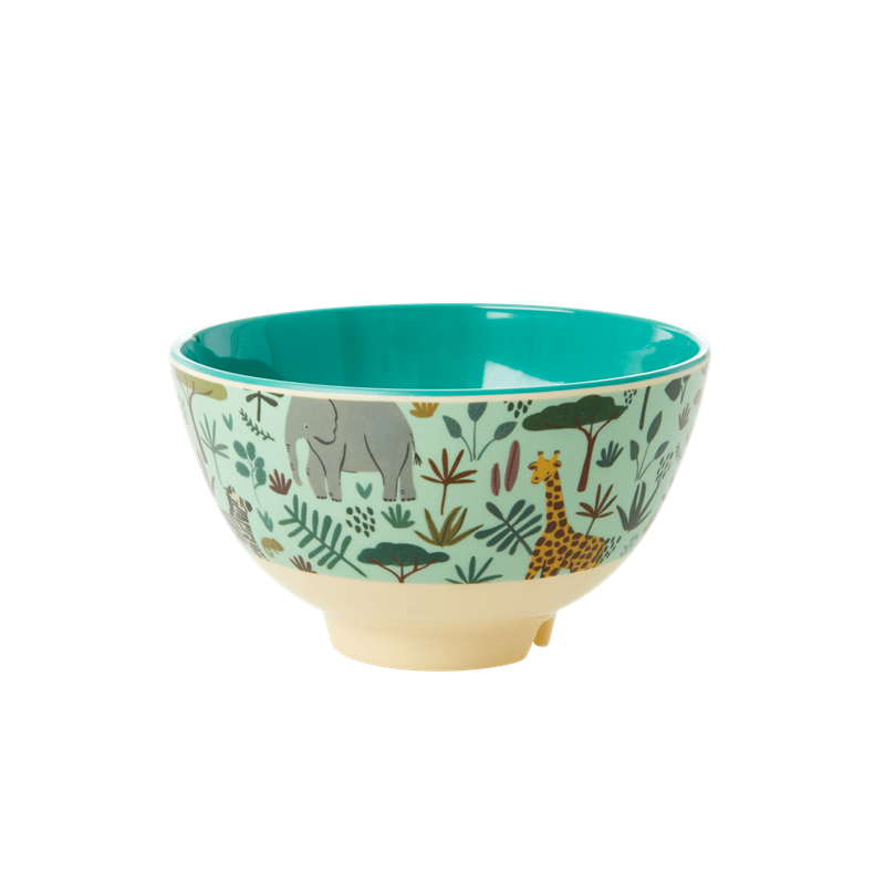 Melamine Bowl small Green Allover Jungle