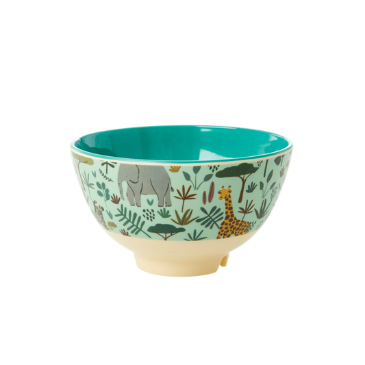 Melamine Bowl small Green Allover Jungle