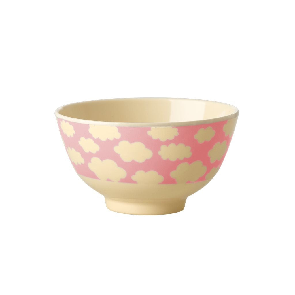 Small pink melamine bowl with cream cloud pattern, einzigartig Wohndeko for individueller Stil and Lieblingsstücke für dein. - Melamine Bowl small Cloud pink