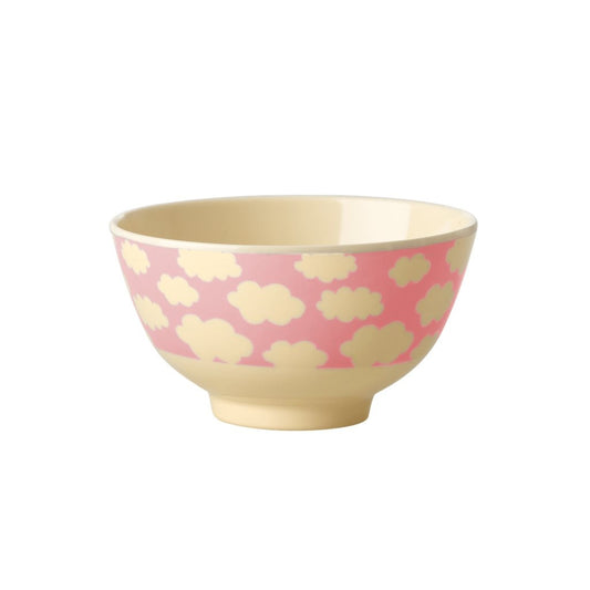 Small pink melamine bowl with cream cloud pattern, einzigartig Wohndeko for individueller Stil and Lieblingsstücke für dein. - Melamine Bowl small Cloud pink