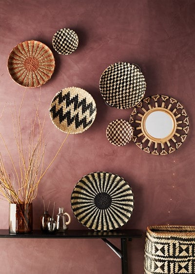 Rush Tray Paper Rope Natural Plum