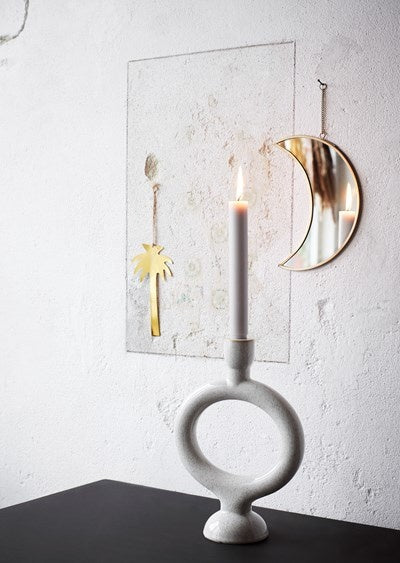 Stoneware Candleholder Ring offwhite
