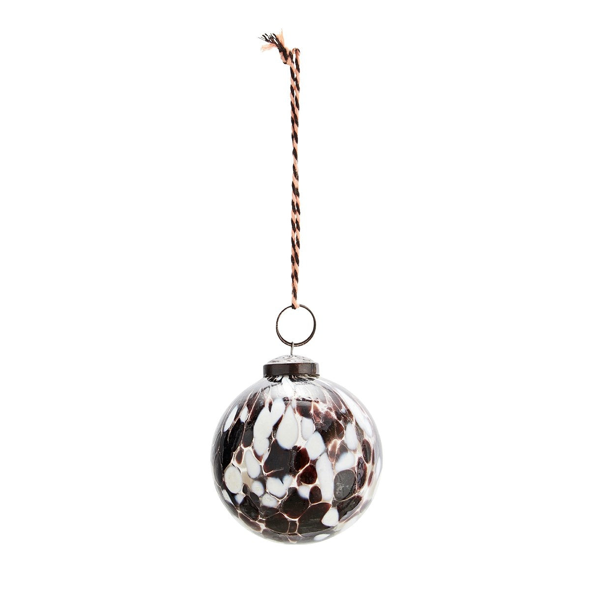 Hanging Glass Ball Brown, White, Clear
