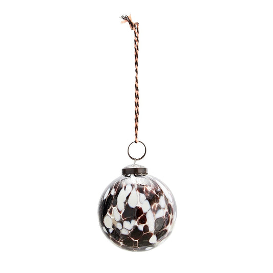 Hanging Glass Ball Brown, White, Clear