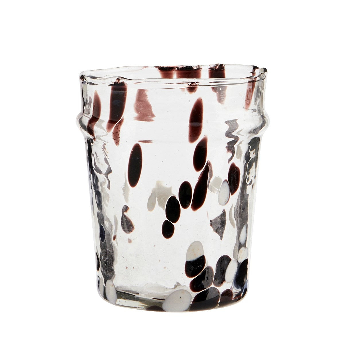 Drinking Glass Brown, White, Clear