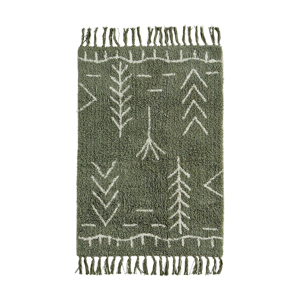 Tufted Cotton Bath Mat Sage Ivory