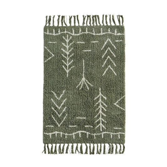 Tufted Cotton Bath Mat Sage Ivory